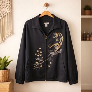 VINTAGE "MURELLI"  Dragon Embroidered Black Jacket